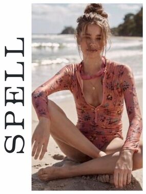 Spell Posy Long Sleeve One Piece Swimsuit NWOT Small